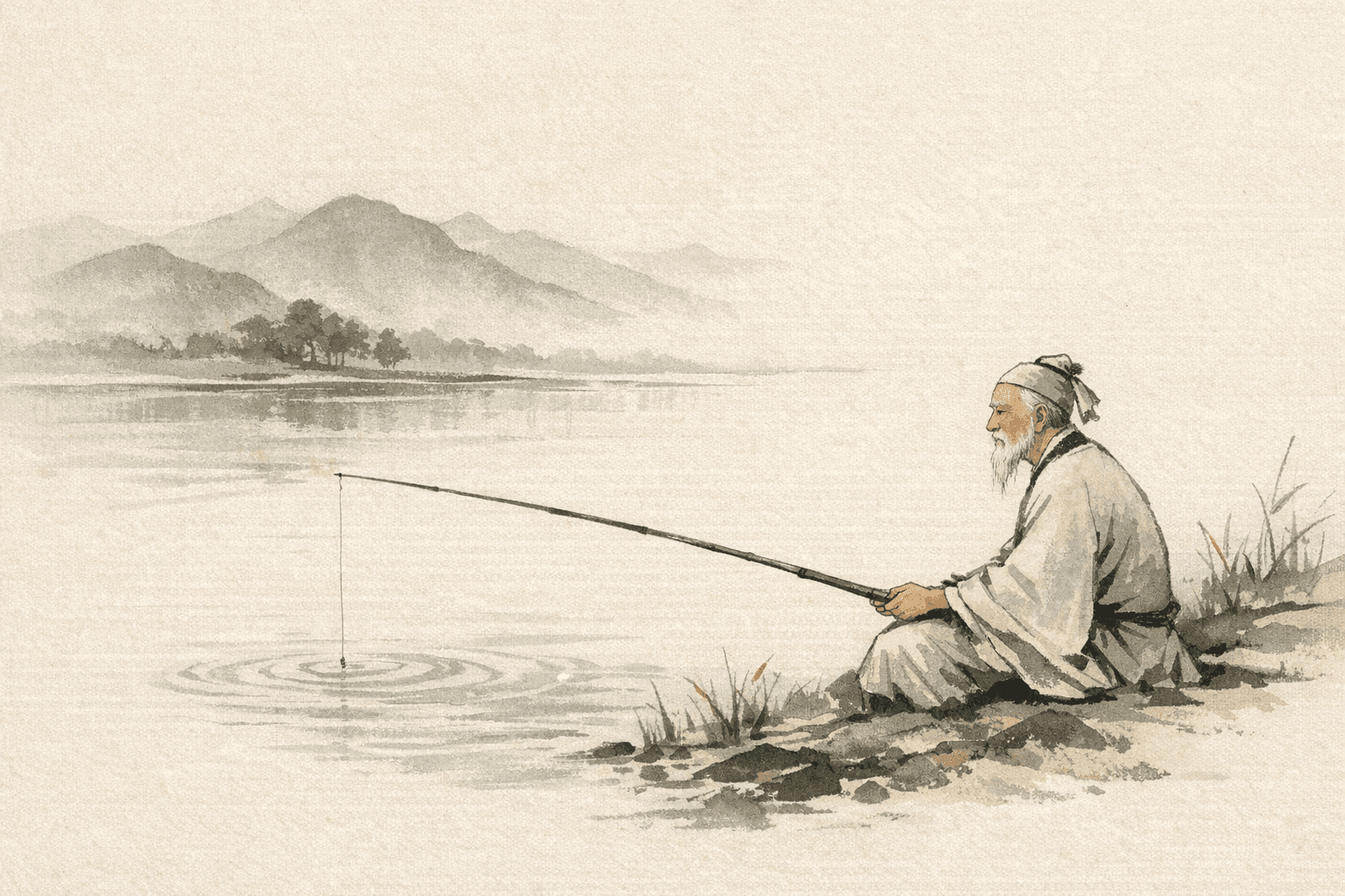 Historical allusion artwork for Wong Tai Sin Sign 1, Jiang Gong Becomes Chancellor