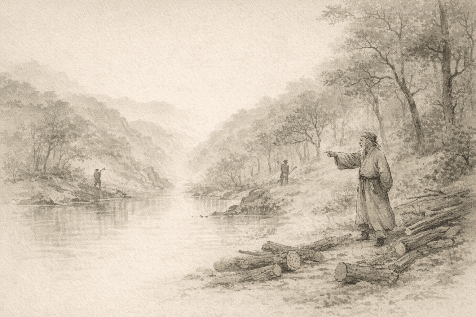 Historical allusion artwork for Wong Tai Sin Sign 3, Lu Ban's Admonition