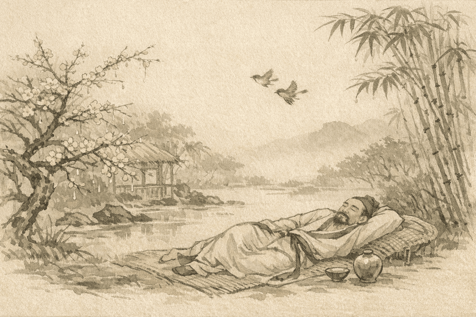 Historical allusion artwork for Wong Tai Sin Sign 14, Dongpo's Retirement