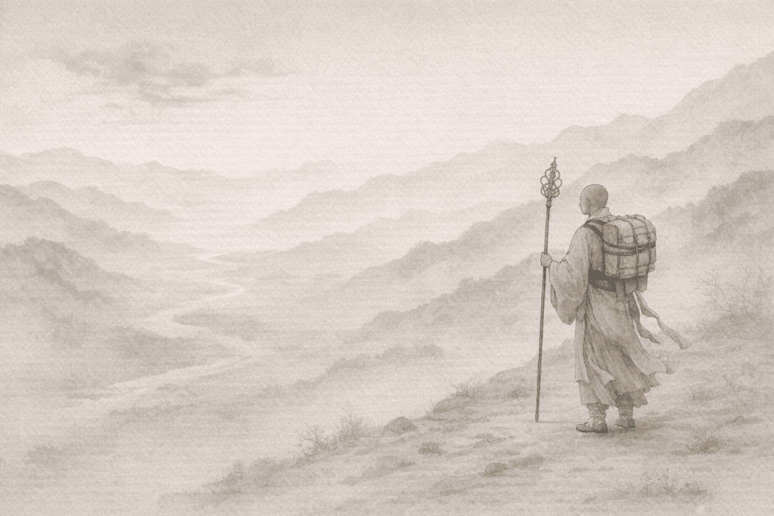Historical allusion artwork for Wong Tai Sin Sign 35, Tang Monk's Quest for Scriptures
