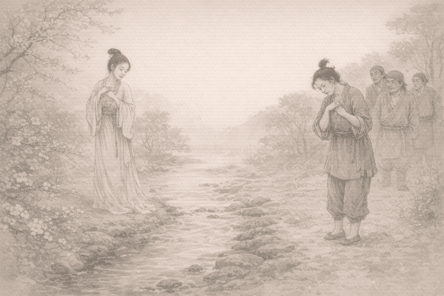 Historical allusion artwork for Wong Tai Sin Sign 59, Dong Shi Imitates a Frown