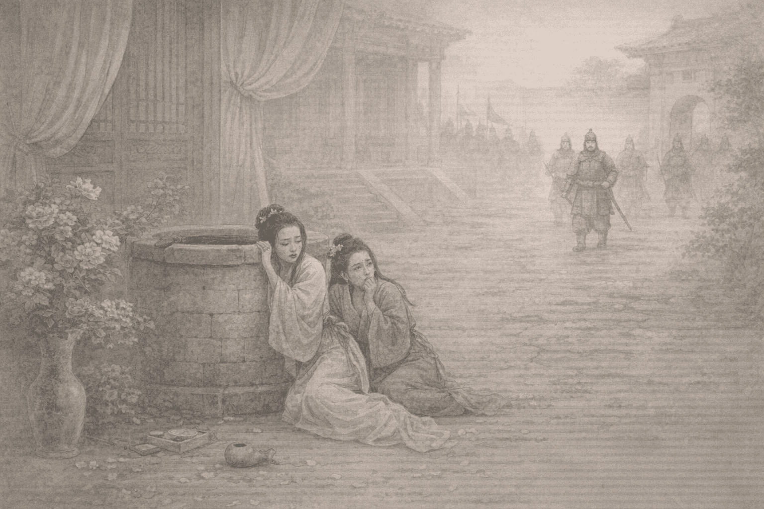 Historical allusion artwork for Wong Tai Sin Sign 65, The Imperial Concubine Hidden in the Rouge Well
